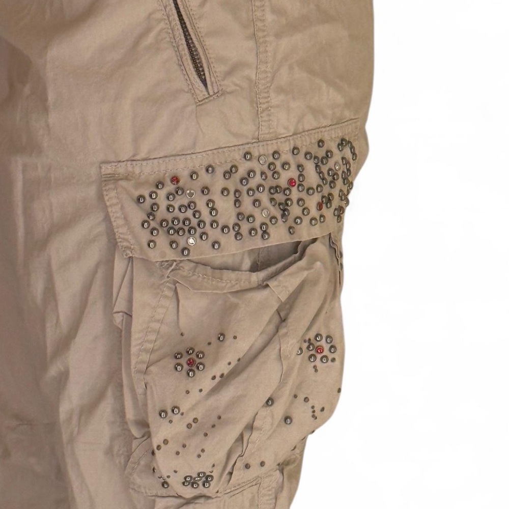 Express Beige Capris beaded